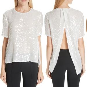 Adam Lippes sequin t-shirt with open back